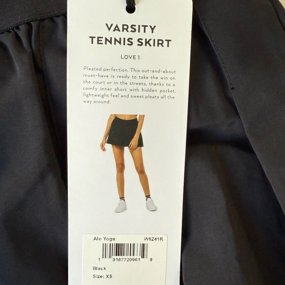 Varsity Tennis Skirt in Black
